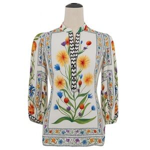 DVF Syrah Blouse Floral Print – Size 2 (NWOT)